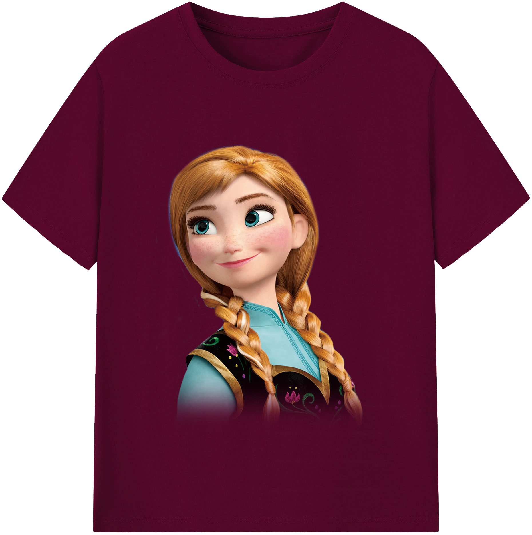 （画像用） アナと雪の女王 アンナ エルサ Frozen Anna Elsa レディースカジュアルプリントTシャツ（綿100％）